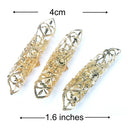 Masai Native Dreadlock Beads Cuffs Clips 3 Pc. Set 4cm (GOLD) Masai