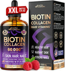 Liquid Biotin & Collagen - Vitamins for Hair Growth Support for Women & Men - Extra Strength 60000 mcg Drops - B7 Supplement - Strong Nails & Healthy Skin - 98% Faster Absorption Than Pills Infinity Warehouse