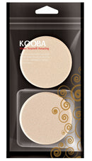 KOOBA 2pcs Round Makeup Sponges with 1 Travel Case, Beauty Face Primer Compact Powder Puff, Blender Sponge Replacement for Cosmetic Flawless Foundation, Sensitive and All Skin Types KOOBA