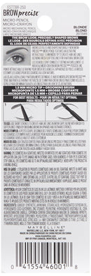 Maybelline Brow Precise Micro Eyebrow Pencil Makeup, Blonde, 0.002 oz. Maybelline New York
