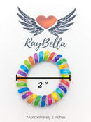 RayBella Spiral Hair Ties - 12pcs BPA-free, Comfortable, Coil Hair Ties, Hair Ties for Thick Hair, Phone Cord Hair Ties, Hair Coils (Colorful) RayBella