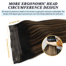 GOO GOO Human Hair Extensions Halo Hair, 80g 18 Inch Ombre Natural Black Mixed Chestnut Brown Invisible Wire Hair Extensions Secret Fish Line Layered Hairpiece Stiraight Hidden Crown Hair Extensions GOO GOO Store