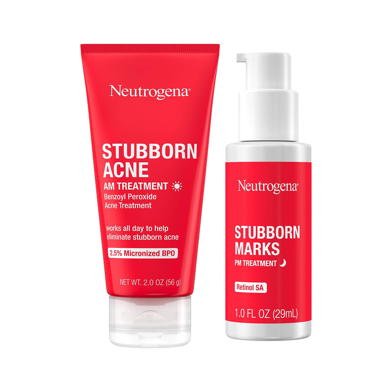Neutrogena Stubborn Acne AM Face Treatment with 2.5% Micronized Benzoyl Peroxide Acne Medicine, Oil-Free Daily Facial Treatment to Reduce Size & Redness of Breakouts, Paraben-Free, 2 oz Neutrogena