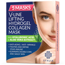 5 Piece V Line Shaping Face Masks – Lifting Hydrogel Collagen Mask with Aloe Vera – Anti-Aging and Anti-Wrinkle Band - Double Chin Reducer Strap - Contouring, Slimming and Firming Face Lift Sheet Stylia