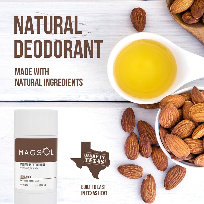 MAGSOL Natural Deodorant for Men & Women - Mens Deodorant with Magnesium - Perfect for Ultra Sensitive Skin, Aluminum Free Deodorant for Women, Baking Soda Free (2 Pack: Lavender & Sandalwood) MagSol Organics