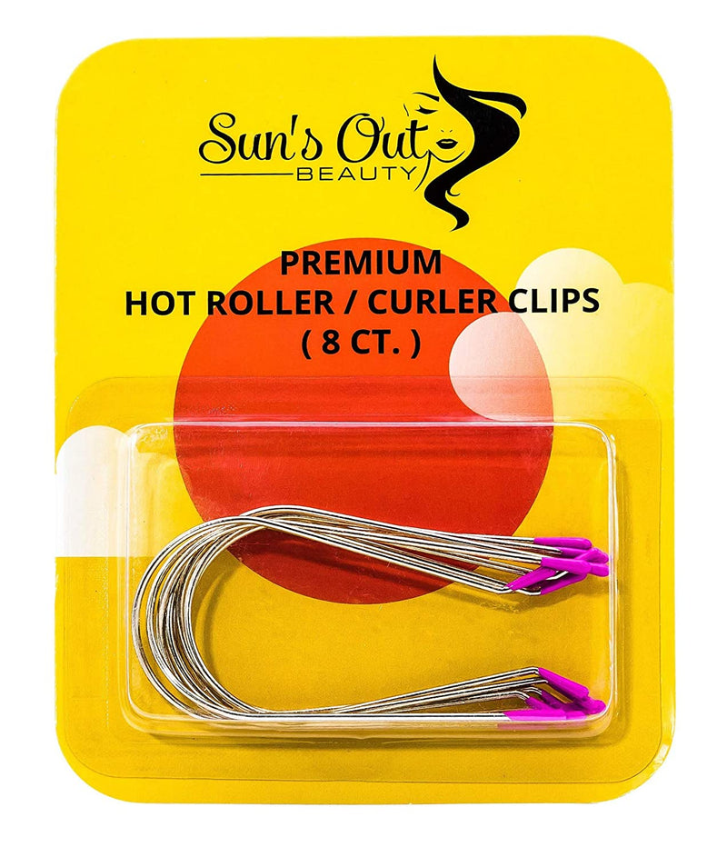 Sun's Out Beauty LARGE (1 1/2") Premium Hot Roller Clips - Curler Clips - Pink (8 count) Sun's Out Beauty Store