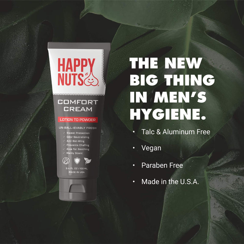 Happy Nuts Comfort Cream Ball Deodorant For Men | Anti-Chafing, Sweat Defense & Odor Control HAPPY NUTS