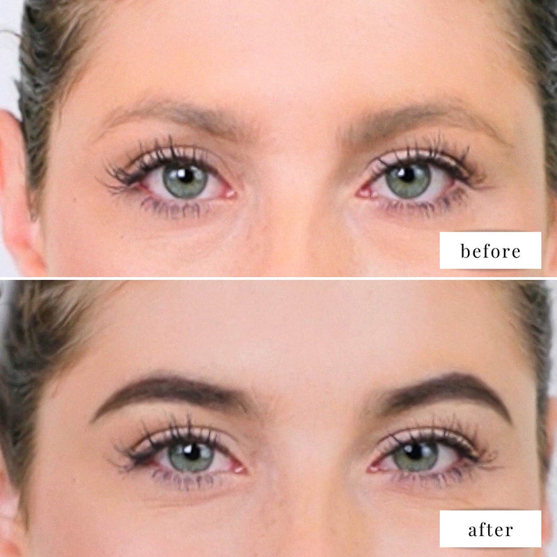 Elizabeth Mott Eyebrow Gel Makeup - Queen of the Fill Brow Tint and Filler - Brush to Fill in Eyebrows and Cover Gray Hairs - Cruelty Free - Dark Medium Brown , 4g Elizabeth Mott