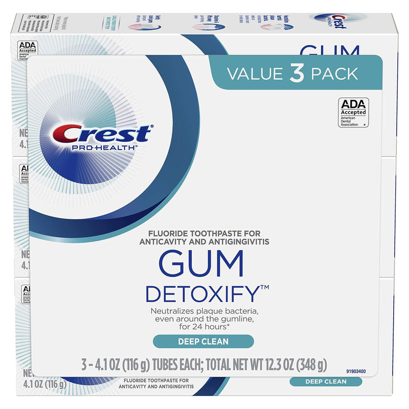 Crest Toothpaste Gum Detoxify Deep Clean, 4.1 Oz (Pack of 3) Infinity Warehouse