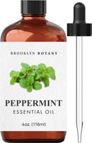 Brooklyn Botany Peppermint Essential Oil – 100% Pure and Natural – Therapeutic Grade Essential Oil with Dropper - Peppermint Oil for Aromatherapy and Diffuser - 4 Fl. OZ Brooklyn Botany