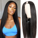 UNice Hair U Part Human Hair Wigs Straight Hair Middle Part Wig for Black Women, Brazilian Virgin Hair Glueless U Shape Clips in Half Wig 150% Density 24inch UNICE Store