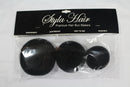 Styla Hair 3 Piece Donut Hair Bun Maker (1 Small, 1 Medium, 1 Large) Easily Create Updo’s, Ballet Bun, Messy Buns & more! Reusable for Work, School, Yoga, Parties, & more! (Black) Styla Hair