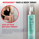 Mito Red Light - MitoAURA™: Red Light Therapy-Enhancing Face & Body Spray- Light-Responsive Glow Spray with Copper Peptides & Blue Spirulina - Boost Radiance, Firmness & Skin Vitality- 4 FL OZ Infinity Warehouse