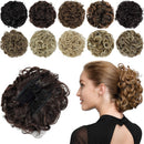 ROSEBUD Chignon Hairpiece Curly Bun Extensions Scrunchie Updo Hair Pieces Synthetic Combs in Messy Bun Hair Piece for Women Rose bud
