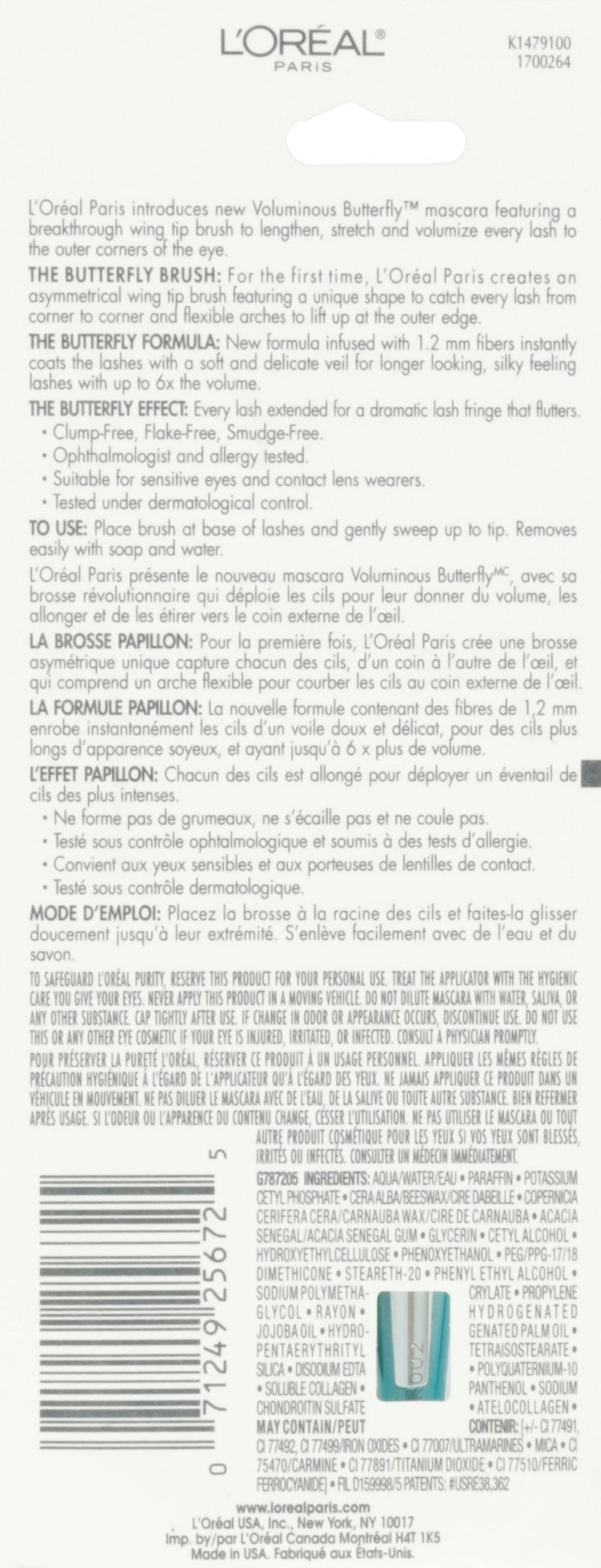 L'Oreal Paris Voluminous Butterfly Mascara, Black Brown, 0.22 fl; oz. L'Oréal Paris