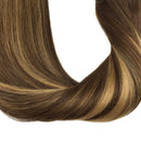 GOO GOO Clip in Hair Extensions Balayage Chocolate Brown to Caramel Blonde Remy Human Hair Extensions 7pcs 120g 20 Inch Long Hair Extensions Clip in Human Hair Straight Hair GOO GOO
