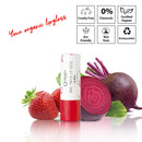 Omorfee 100% Organic Tinted Lip Balm Stick Treatment, Natural Lip Tint Gloss, Long Lasting Rose Lip Tint, Strawberry Flavor, Beetroot & Cocoa Butter, Pink Red Color, Moisturizing Lip Balm - 6g/0.21Oz OMORFEE BE EXOTIC OF