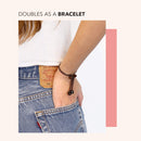 Pulleez Sliding Ponytail Holder, Set of 2 - Acrylic Charms - Black/ Brown Elastic Hair Ties Pulleez