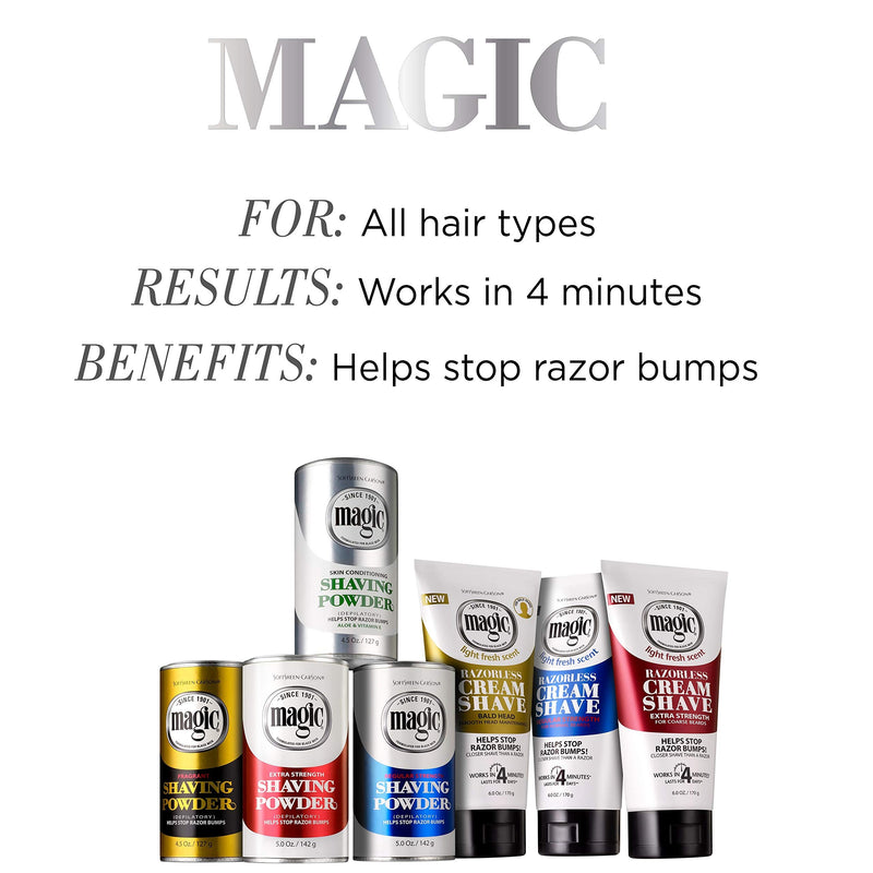 SoftSheen-Carson Magic Razorless Shaving Cream for Men, Hair Removal Cream, Regular Strength for Normal Beards, No Razor Needed, Depilatory Cream Works in 4 Minutes, 6 oz SoftSheen-Carson