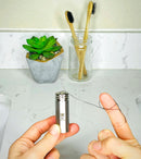 Vegan Biodegradable Bamboo Charcoal Dental Floss with Refillable Stainless Steel Container | 33yds x2 | Extra Floss Refill | Natural Candelilla Wax | Peppermint | Eco Zero Waste Oral Care ME MOTHER EARTH