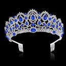 BABEYOND Crystal Queen Crown Birthday Tiara Prom Pageant Quinceanera Crown Tiara Rhinestone Wedding Princess Tiara Headband with Comb Pin (Blue) BABEYOND