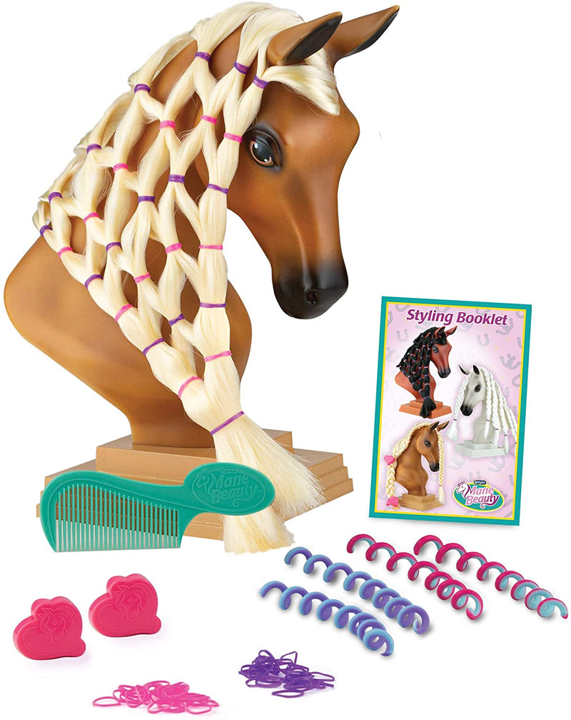 Breyer Horses Mane Beauty Horse Styling Head | SUNSET | Blonde Extra-Long Silky No Tangle Mane | 10" x 4.25" x 4.25" | Styling Book, Brush, Hair Coils, Hair Clips, Elastics | Horse Toy | Model