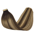 GOO GOO 14 Inch Tape in Hair Extensions Chocolate Brown to Honey Blonde 20pcs 50g Remy Hair Extensions Human Hair Balayage Natural Real Hair Extensions for Women GOO GOO