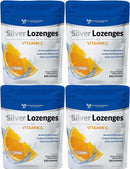Silver Lozenges with Vitamin C - Premium Nano Silver 60 PPM Colloidal Silver, Organic Honey and Vitamin C Mineral Supplement Drops to Support Immune System, Soothe Cough & Throat - 24 Orange Lozenges Infinity Warehouse