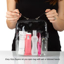 Hanging Toiletry Bag with 2 TSA Approved Clear Cosmetic 3-1-1 Liquid Bags BORSALI