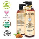 PURA D'OR Organic Sweet Almond Oil (16oz) Certified Organic 100% Pure & Natural Hexane Free Soothing Vitamin E Oil for Skin & Face, Facial Polish, Full Body, Massages, DIY Base (Packaging may vary) PURA D'OR