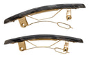 France Luxe Mini Rectangle Barrette Pair - Pavlova Brown France Luxe