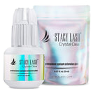 Crystal Clear Eyelash Extension Glue - Stacy Lash (0.17fl.oz / 5ml)/ 1 Sec Drying time/Retention – 8 Weeks/Transparent Extra Strong Evolution Adhesive - Maximum Bonding Power/Professional Use Only STACY LASH