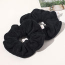 Ivyu Microfiber Hair Drying Scrunchies Towel Fiber - Buns Large Big Jumbo Black Scrunchie for Curl Hair for Shower Warp Wet Hair Anti Frizz Hair Products Absorbent Fast Sleep Scrunchy For Women Girls Ivyu
