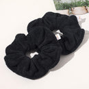Ivyu Microfiber Hair Drying Scrunchies Towel Fiber - Buns Large Big Jumbo Black Scrunchie for Curl Hair for Shower Warp Wet Hair Anti Frizz Hair Products Absorbent Fast Sleep Scrunchy For Women Girls Ivyu