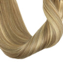 GOO GOO Clip in Hair Extensions Light Blonde Highlighted Golden Blonde 20 Inch 7pcs 120g Remy Clip in Human Hair Extensions Thick Straight Real Hair Extensions GOO GOO