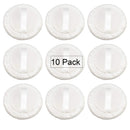 AUEAR, 10 Pack Makeup Powder Puffs Washable Satin Velour Powder Pads with Ribbon 2.36 Inch (White) AUEAR