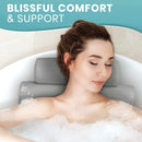 Everlasting Comfort Bath Pillow - Relax in Luxury - Fast Drying Bathtub Cushion for Head, Neck and Back - Spa & Tub Headrest Support, Washable, Portable, Thick, Gray Everlasting Comfort