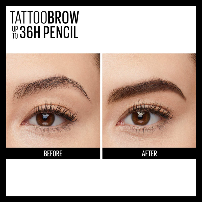 Maybelline TattooStudio Waterproof Eyebrow Pencil, Sharpenable, Longwear, Long Lasting Eyebrow Pencil, Defined Brows, Pigment Brow Pencil, Medium Brown, 1 Count Maybelline New York