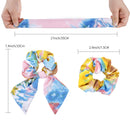 Cutewing Bow Scrunchies Tie Dye Hair Scarf Chiffon Scarf Scrunchie Hair Tie Scarf Ponytail Holders 2 in 1 Hair Bowknot for Women Girls with 6PCS Cutewing
