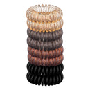 Kitsch Spiral Hair Ties, Coil Hair Ties, Phone Cord Hair Ties, Ponytail Hair Coils No Crease, Headband - 8 pcs (Brunette) Kitsch