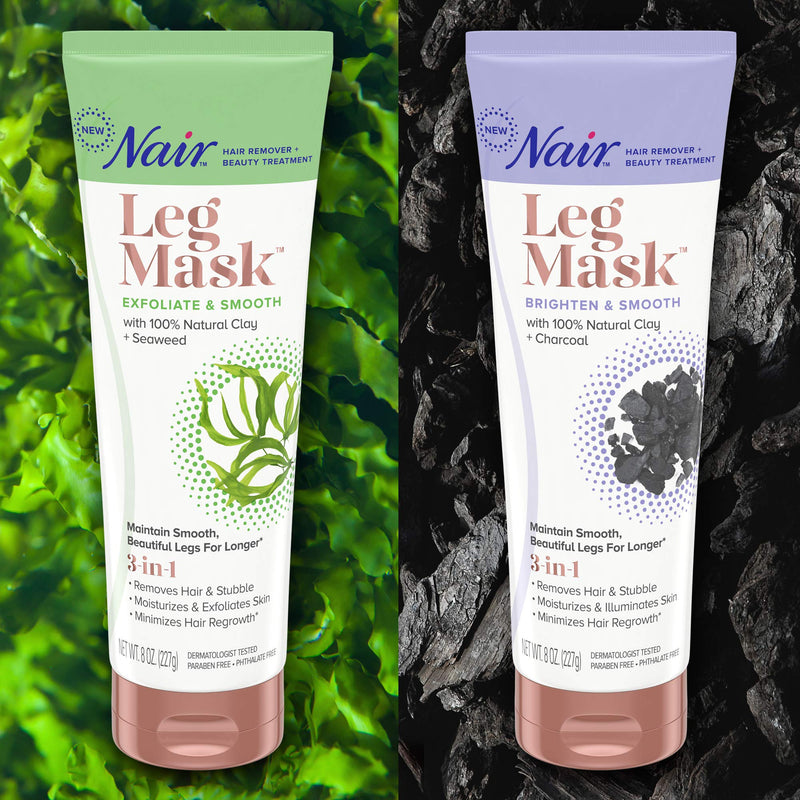 Nair Hair Remover & Beauty Treatment Charcoal Clay Leg Mask 8.0oz Nair