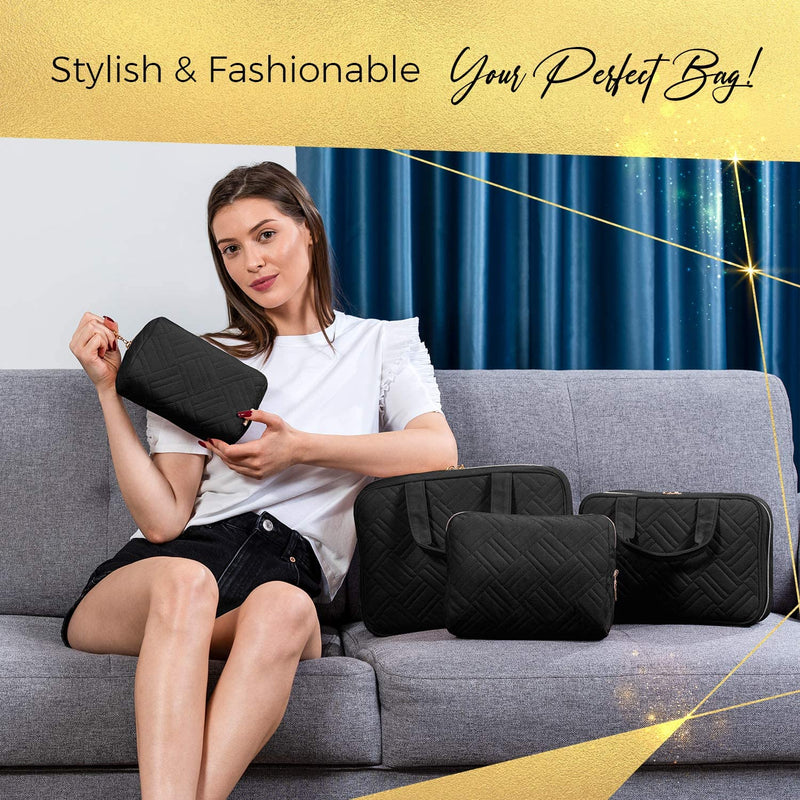 Cosmetic & Toiletry Bag, Zippered Makeup Pouch for Women & Girls, Travel Cute Organizer Suitable for Purse, Versatile Bag with Multiple Compartments for Makeup, Toiletries, Pencils, Accessories BOACAY Store