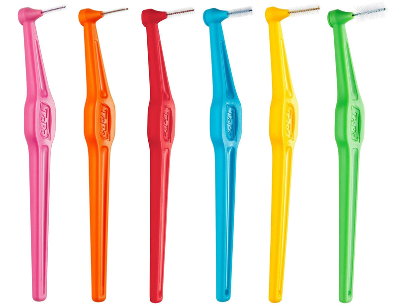 TEPE Angle Interdental Brushes, Dental Brushes for Between Teeth and Gums, Brush Micro Tight Cleaner, Plaque Removal, 0.8 mm, 6 Pk, Green TEPE