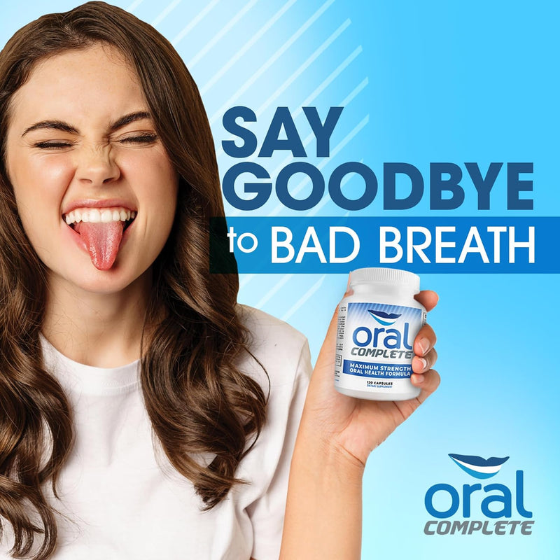 Oral Complete 11-in-1 Dental Probiotics, Bad Breath Treatment Halitosis Tonsil Stone with Non-GMO with BLIS K12, Ashwagandha and Collagen, 120 Capsules Infinity Warehouse