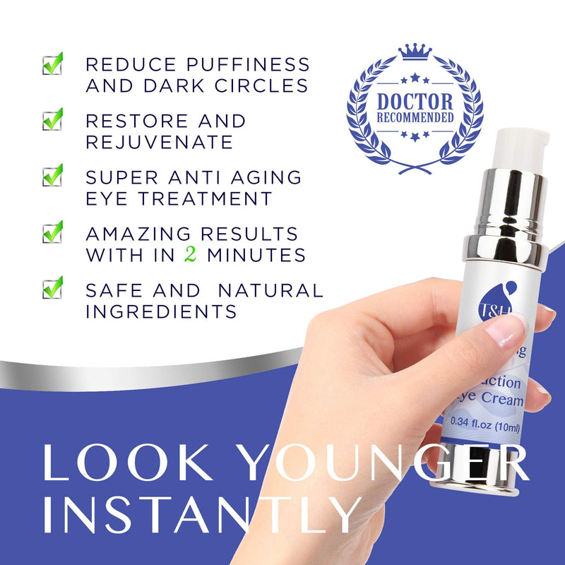 Anti-Aging Rapid Reduction Eye Cream, Visibly and Instantly Reduces Wrinkles, Under-Eye Bags, Dark Circles in 120 Seconds, Hydrates & Lifts Skin (Rapid Anti-Aging Cream [0.34oz]) TEREZ & HONOR