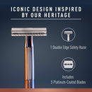 King C. Gillette Double Edge Safety Razor Blades 10 count, Stainless Steel Platinum Coated Blades King C. Gillette