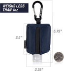 Travel Size Bottle Case and Carabiner Holder Carrier Bag - Portable Mini Waist Bag for Liquid Storage - Clip On Belt Loop, Backpack and Purse - Includes Empty Flip Cap 2 oz. Reusable Bottle (Blue) 2nd Childhood Store