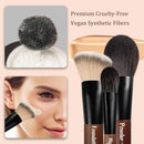Jilier Travel Makeup Brush Set, 14 pcs Mini Makeup Brushes for Foundation, Powder, Eyeshadow, Highlight, Contour, Blush & Concealer, Small Makeup Brush Set Purse Size with Case Infinity Warehouse