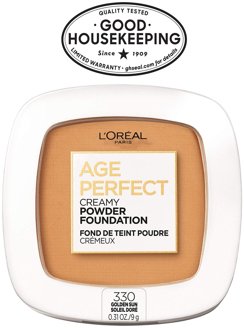 L'Oreal Paris Age Perfect Creamy Powder Foundation Compact, 330 Golden Sun, 0.31 Ounce L'Oreal Paris