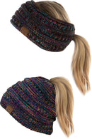 Funky Junque Ponytail Beanie & Ponytail Headwrap - Kaleidoscope Funky Junque